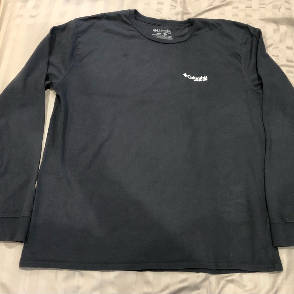 Columbia Sportswear Comp.-“Stars and Fishes” Blue Long Sleeve T-Shirt size XL